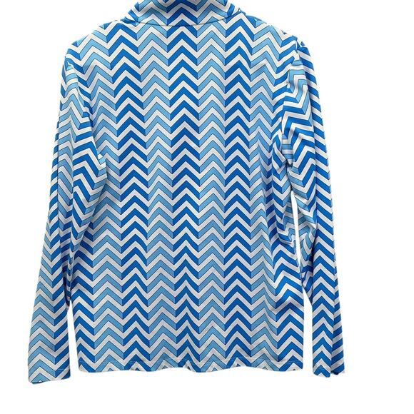 J McLaughlin Quarter Zip Long Sleeve Pullover Top Size XL Blue - Picture 11 of 11